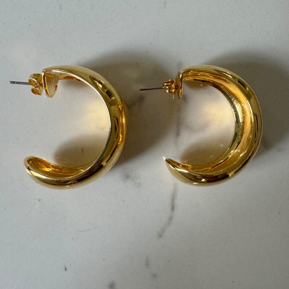 Dorsey Gold-plated Dome Hoop Earrings - Picture 1 of 4